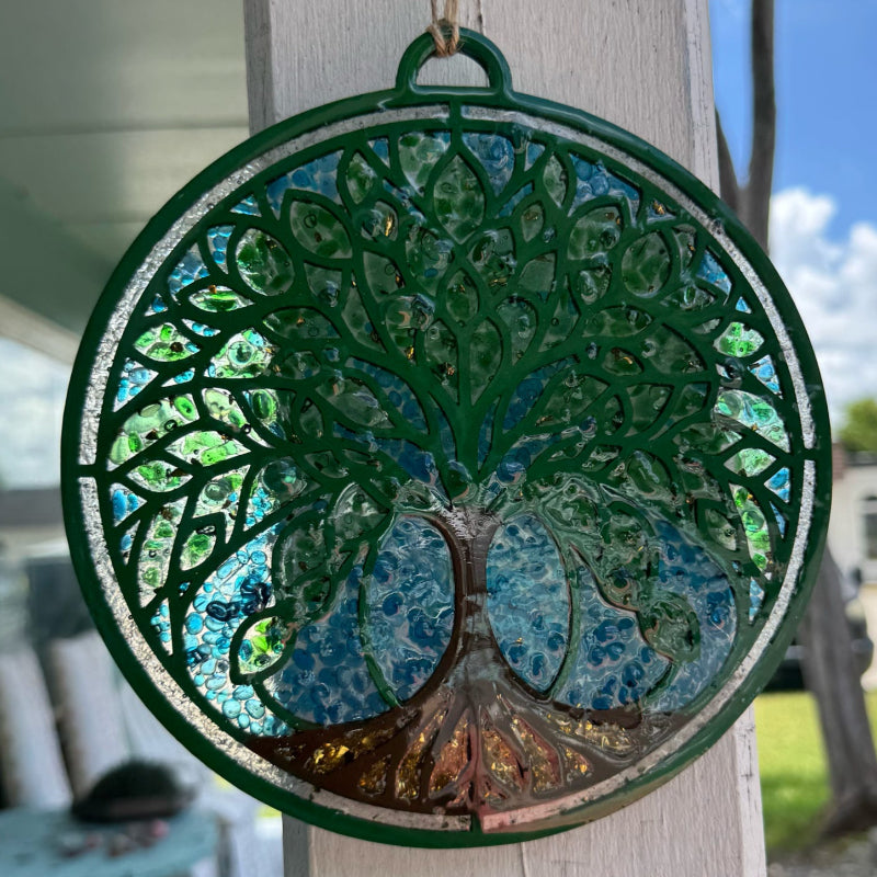 SeaGlass Sun Catcher Tree ofLife- P014279