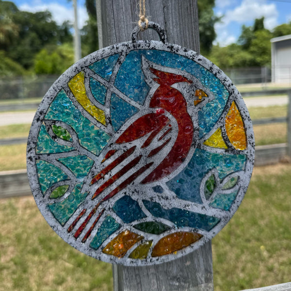 SeaGlass Sun Catcher Cardinal P014285