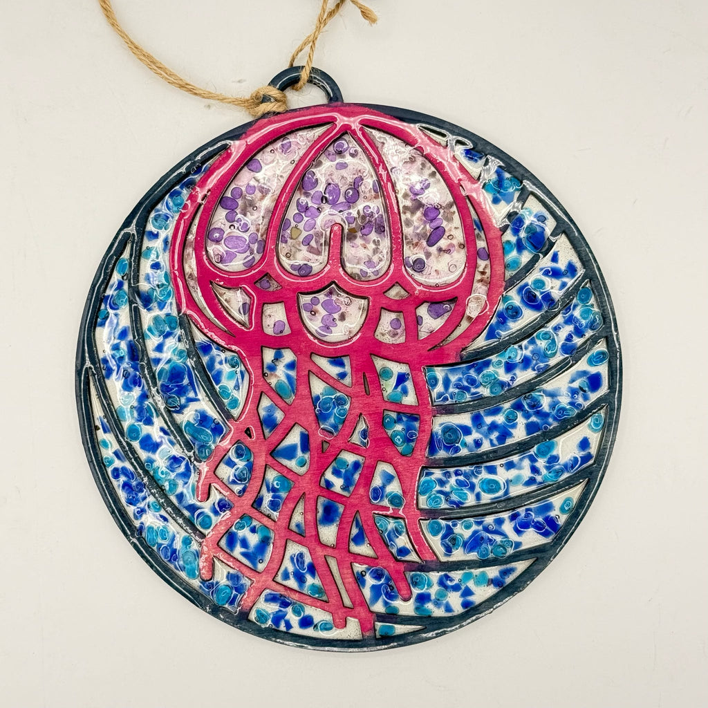 SeaGlass Sun Catcher Jellyfish- P014277
