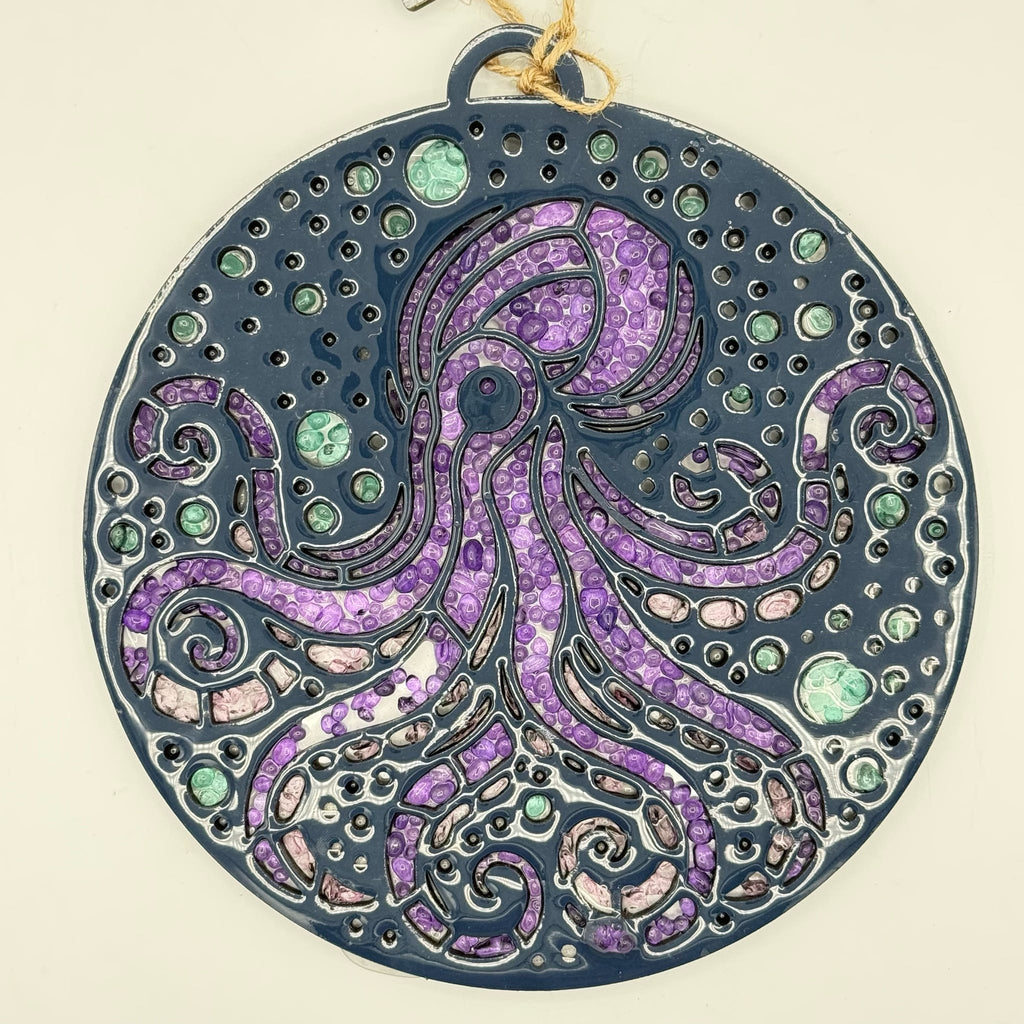 SeaGlass Sun Catcher Octopus- P014280