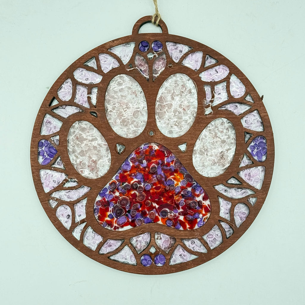 SeaGlass Sun Catcher Paw- P014281
