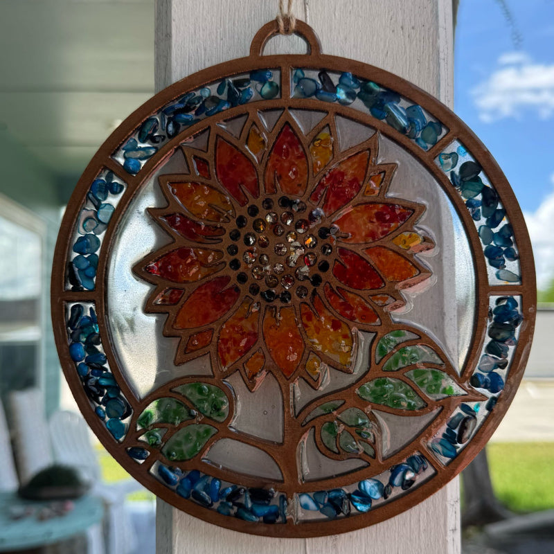SeaGlass Sun Catcher Sunflower- P014276