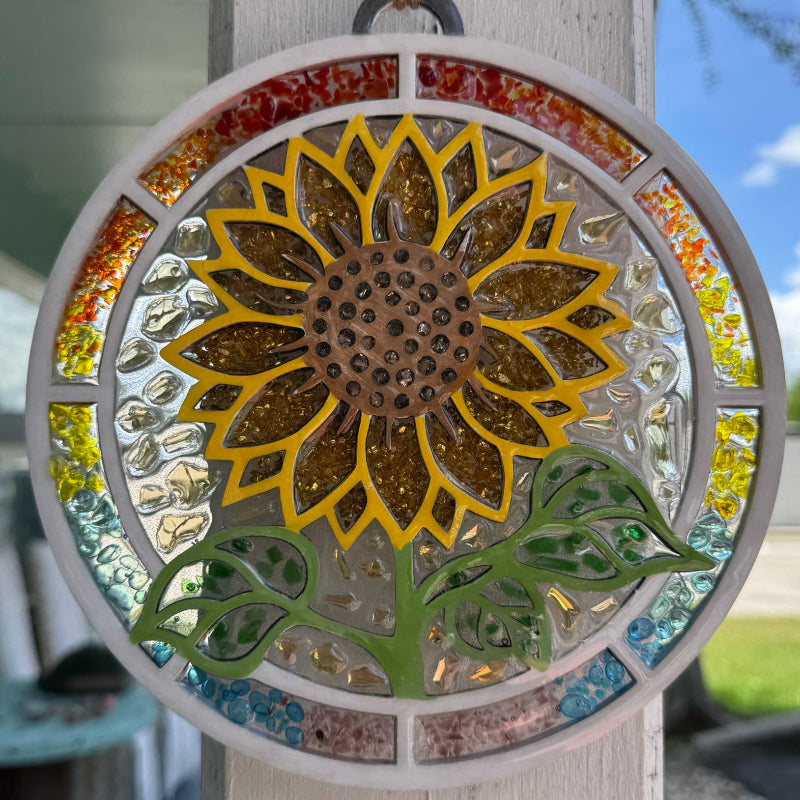 SeaGlass Sun Catcher Sunflower- P014276