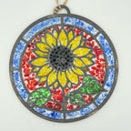 SeaGlass Sun Catcher Sunflower- P014276