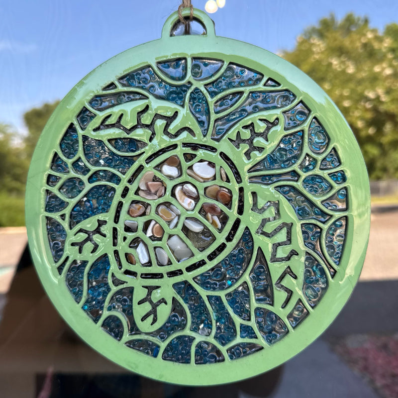 SeaGlass Sun Catcher Turtle - P014212