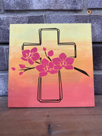 Cross with Flowers P03008