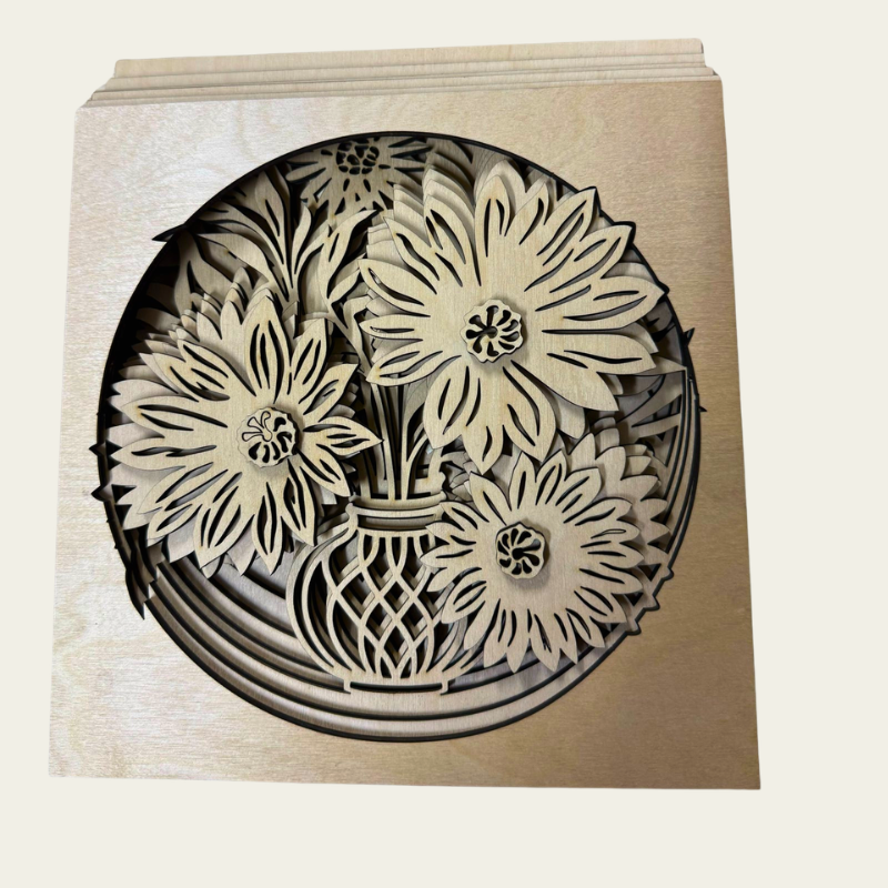 Flowers in Vase 3D LAYERED PROJECT G358