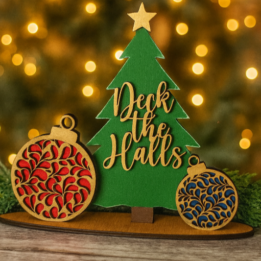Deck the Halls Tree Shelf Sitter 3D LASER PROJECT - G151