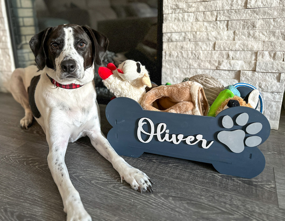 Dog Toy Box Personalized 18"x8" P03526