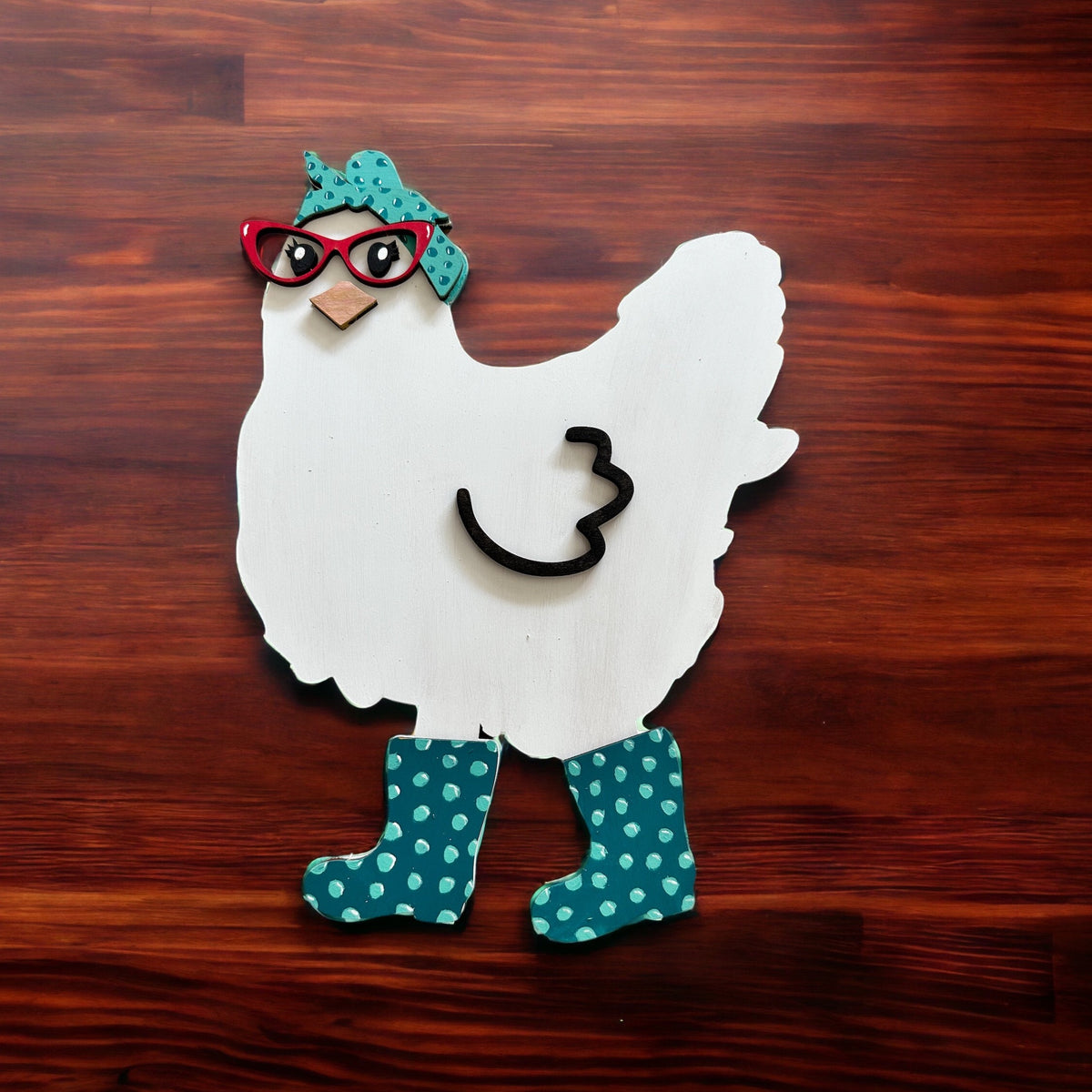 Dolled Up Chicken  Mini Door Hanger P02685