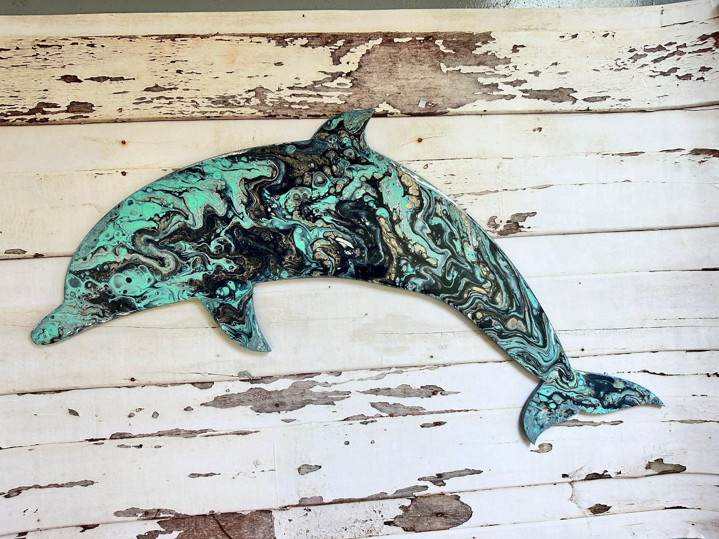 Dolphin  Paint Pour Shape P02863