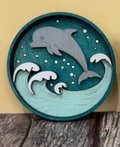 Layered Dolphin Round  3D LASER PROJECT - P014245