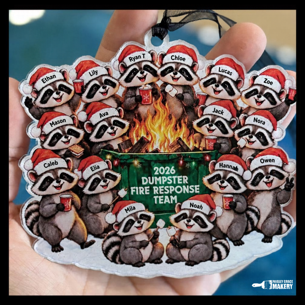 Dumpster Fire Response Team Personalized Raccoon Ornament G0763