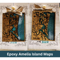 Amelia Island Map Layered Handcrafted Ornament with Epoxy P13048
