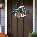 Faith Fall Football on a front door DIY Workshop