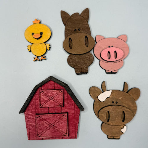Farm Animals With Barn 3D LASER PROJECT - P014108