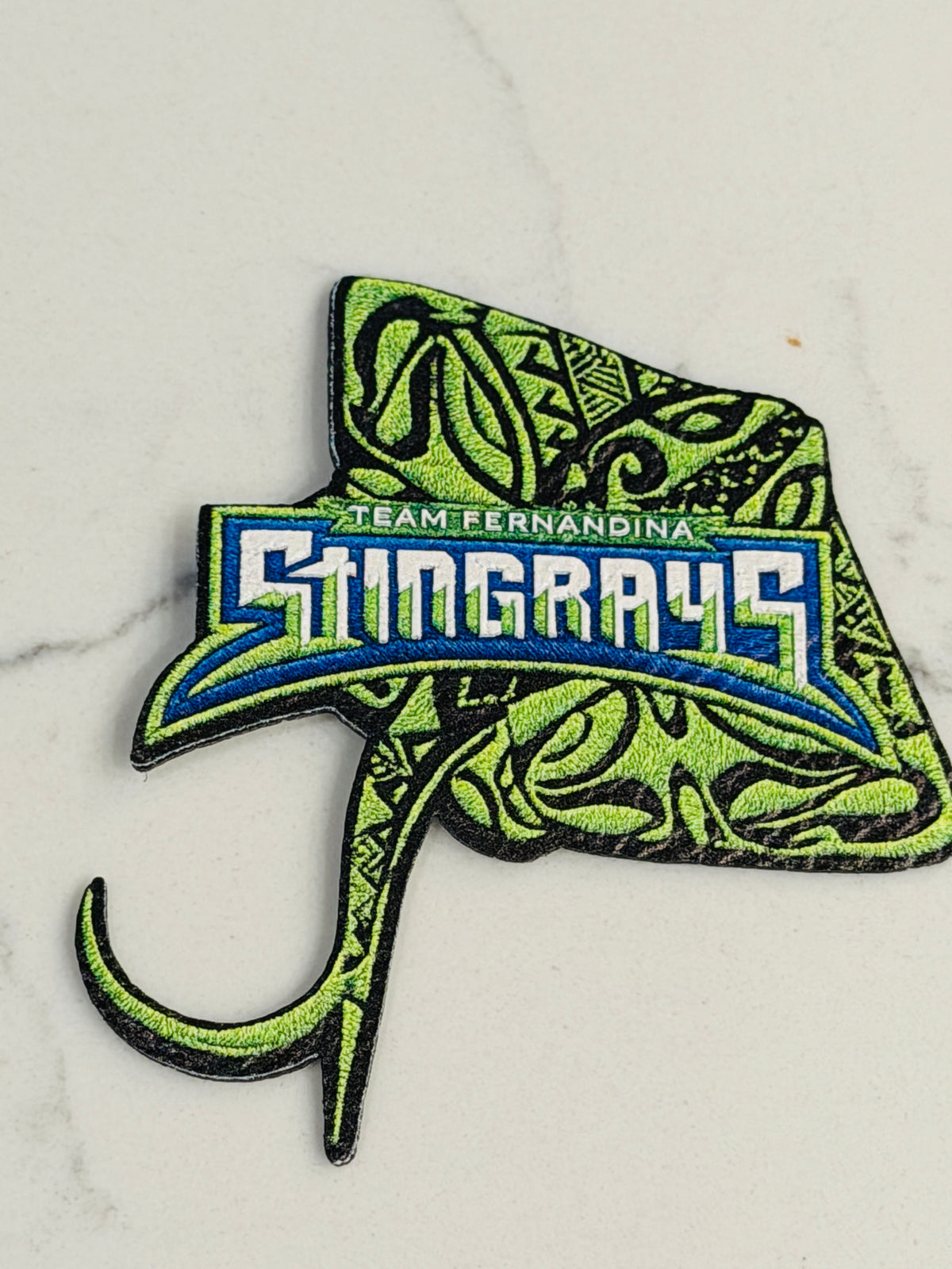 Fernandina Beach Stingrays Iron On Leatherette Textured Hat Patch