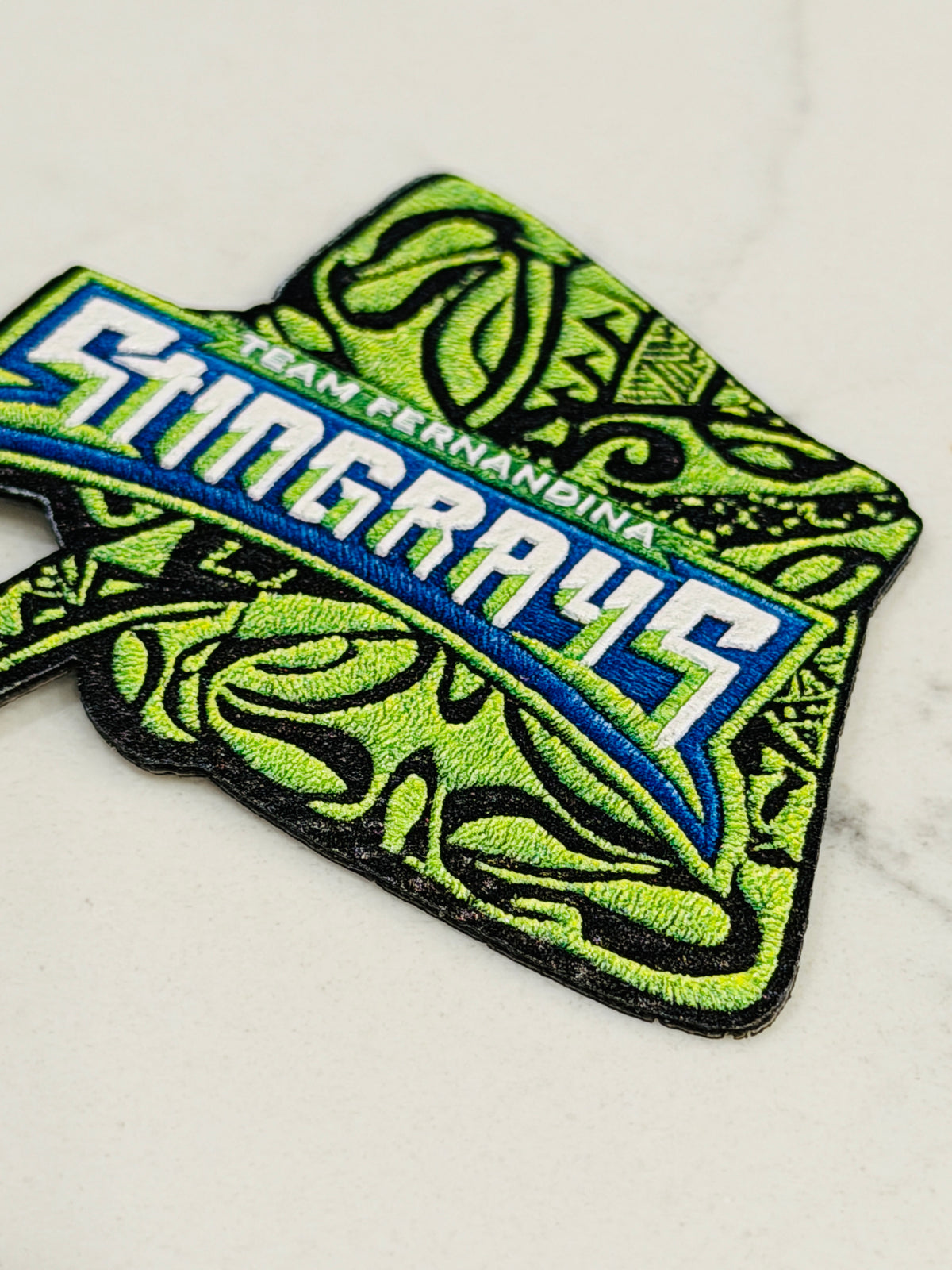 Fernandina Beach Stingrays Iron On Leatherette Textured Hat Patch