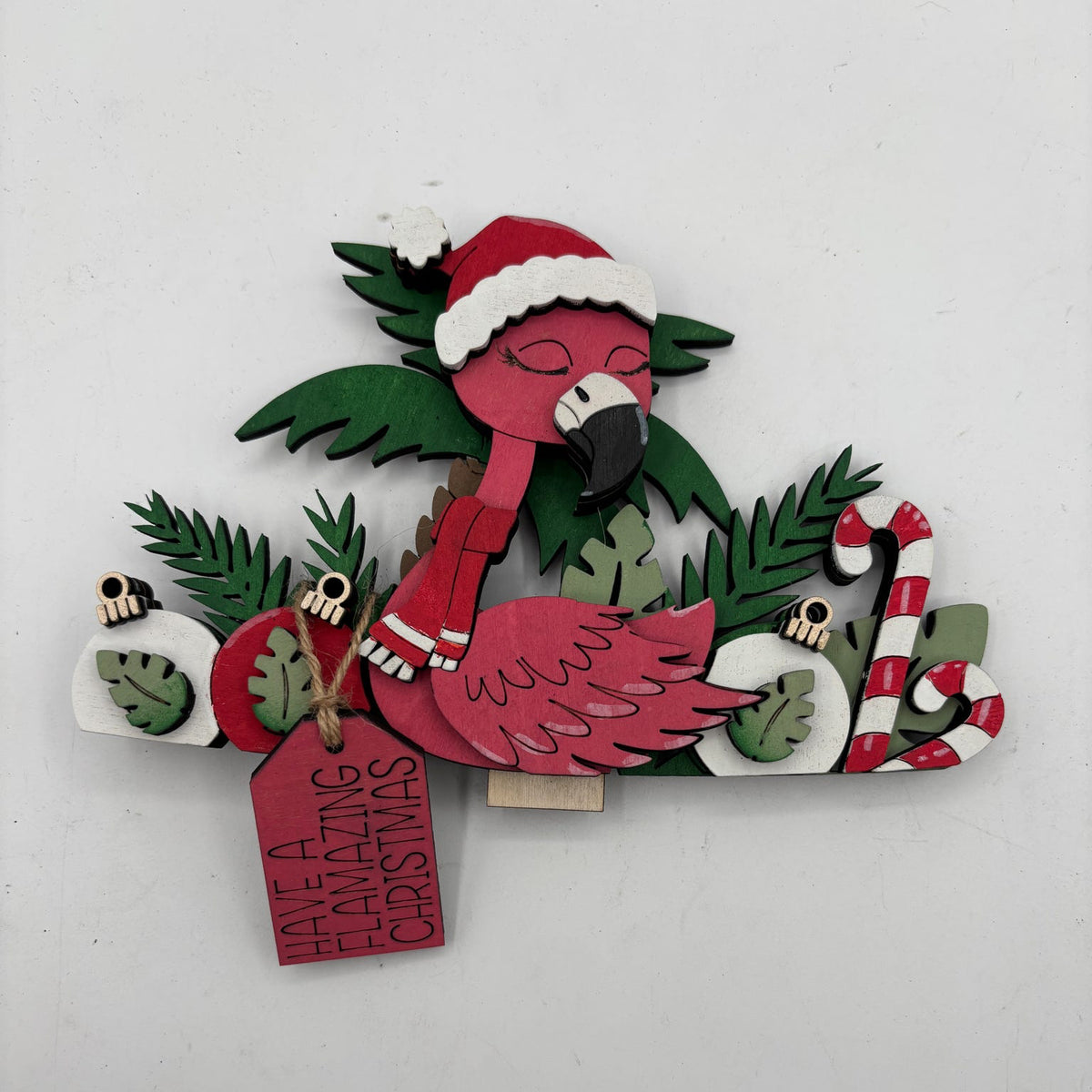 Flamingo Christmas Basket Changeable 3D LASER PROJECT G0800