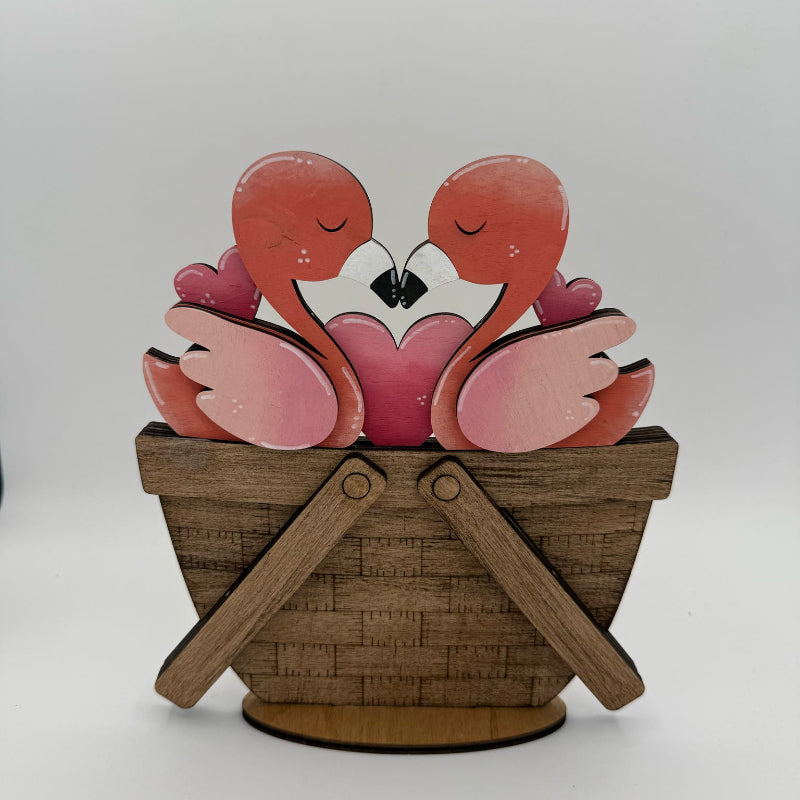 Flamingo Love Basket Changeable 3D LASER PROJECT G312