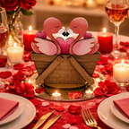 Flamingo Love Basket Changeable 3D LASER PROJECT G312