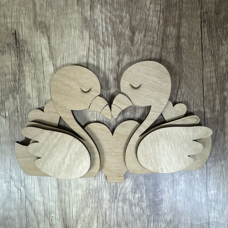Flamingo Love Basket Changeable 3D LASER PROJECT G312