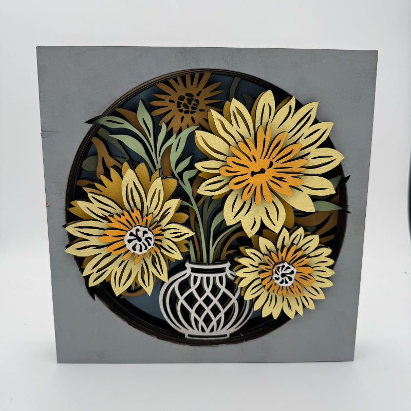 Flowers in Vase 3D LAYERED PROJECT G358