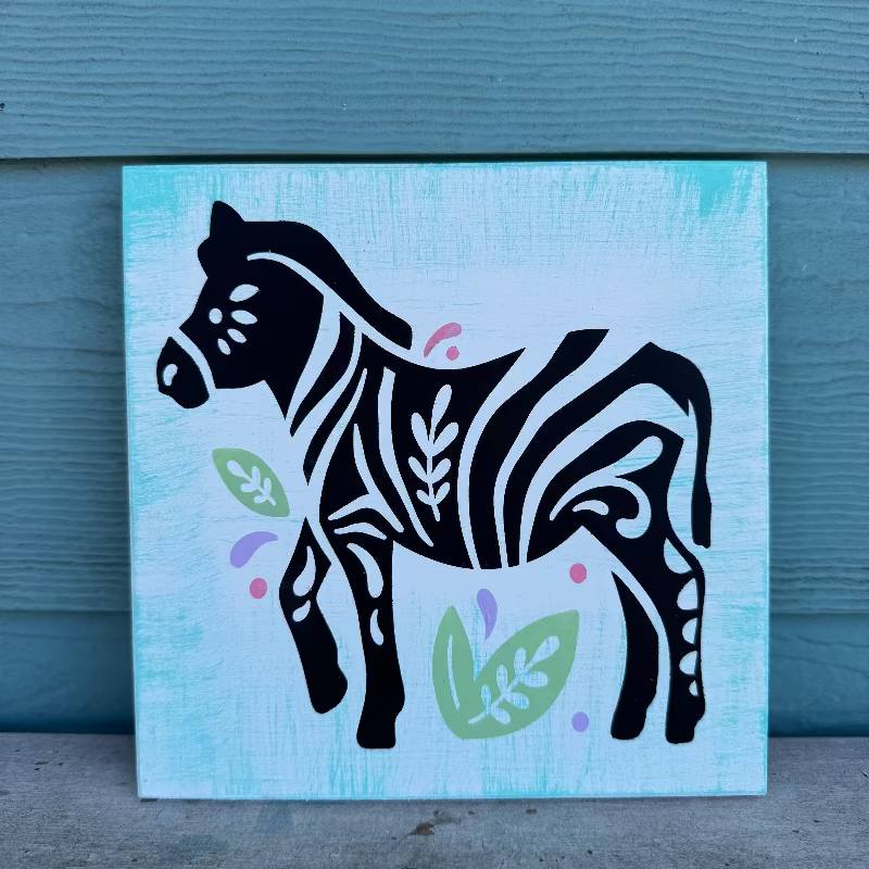 Zebra illustration on a blue background