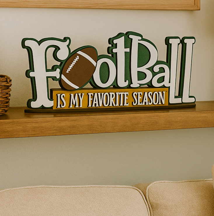 Football Is My Favorite Season Shelf Sitter DIY Craft Kit Workshop in Fernandina Beach. 