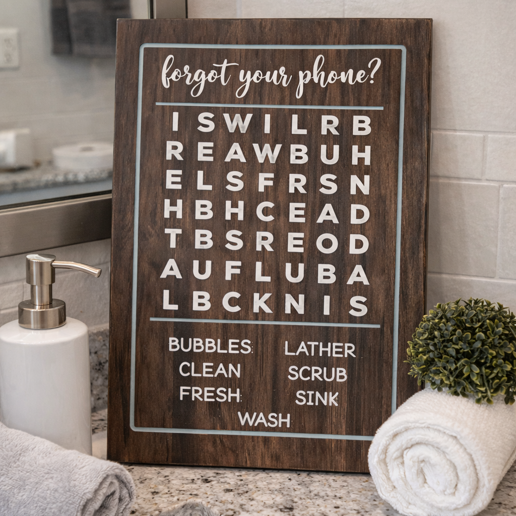 Forget Your Phone Word Search Signature Design P1784