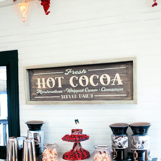 Fresh Hot Cocoa Plank Sign P0632
