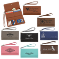 7 1/2" x 4" Rawhide Laserable Leatherette Wallet with Strap