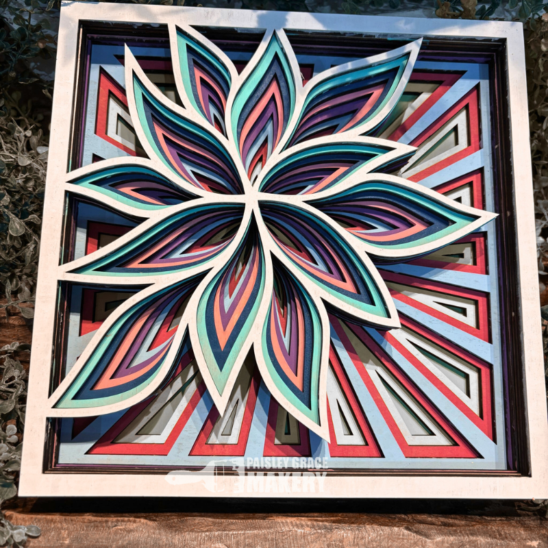 Geometric Flower 3D LAYERED PROJECT G341
