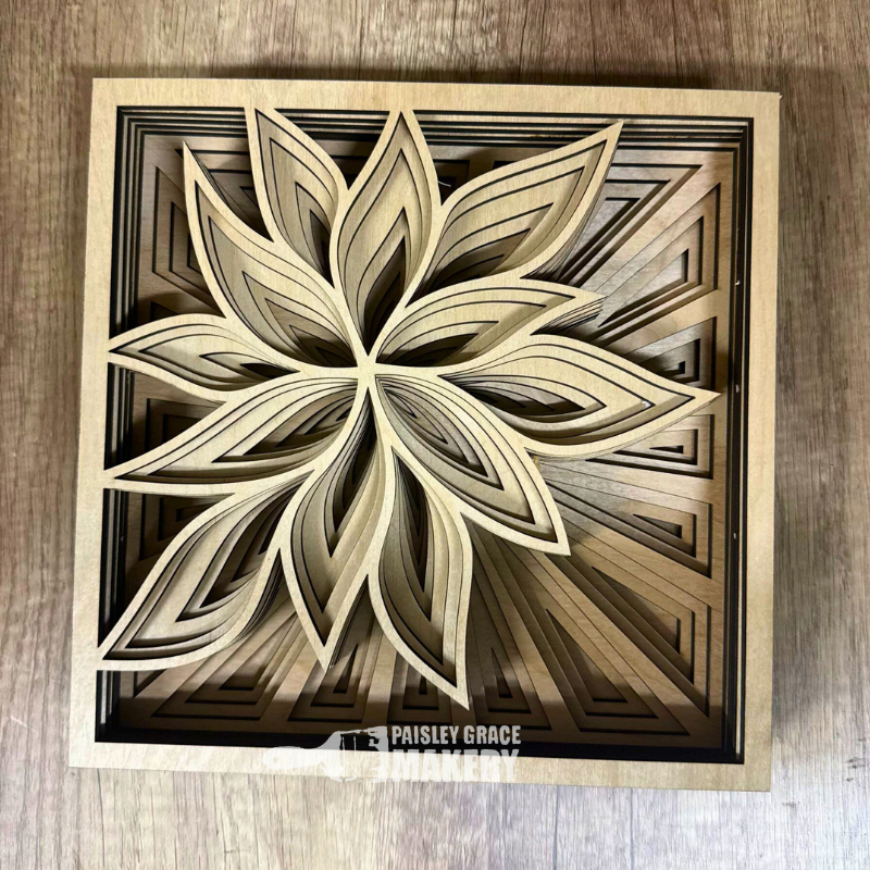 Geometric Flower 3D LAYERED PROJECT G341
