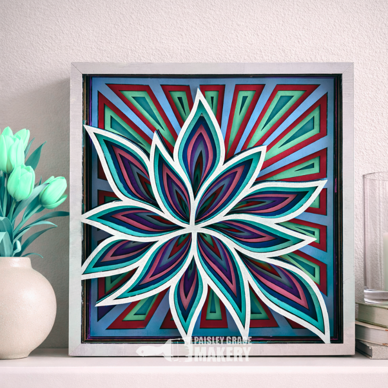 Geometric Flower 3D LAYERED PROJECT G341