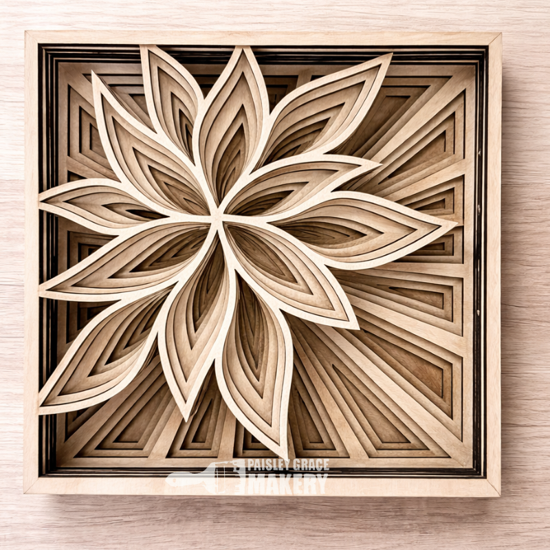 Geometric Flower 3D LAYERED PROJECT G341