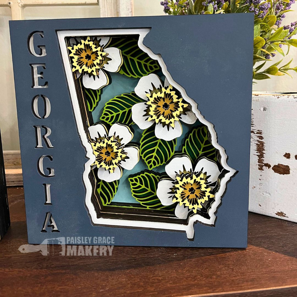 Georgia Flowers Shelf Sitter 3D Sign P03736