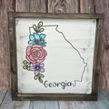 Georgia State Floral SQUARE DESIGN 
