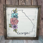 Georgia State Floral SQUARE DESIGN 