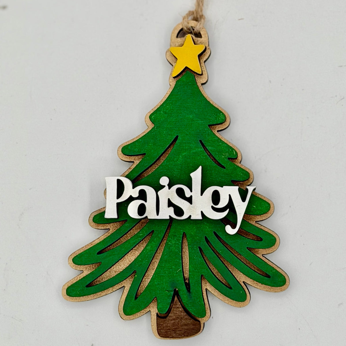 Glitter Christmas Tree Personalized Name Ornament G0764