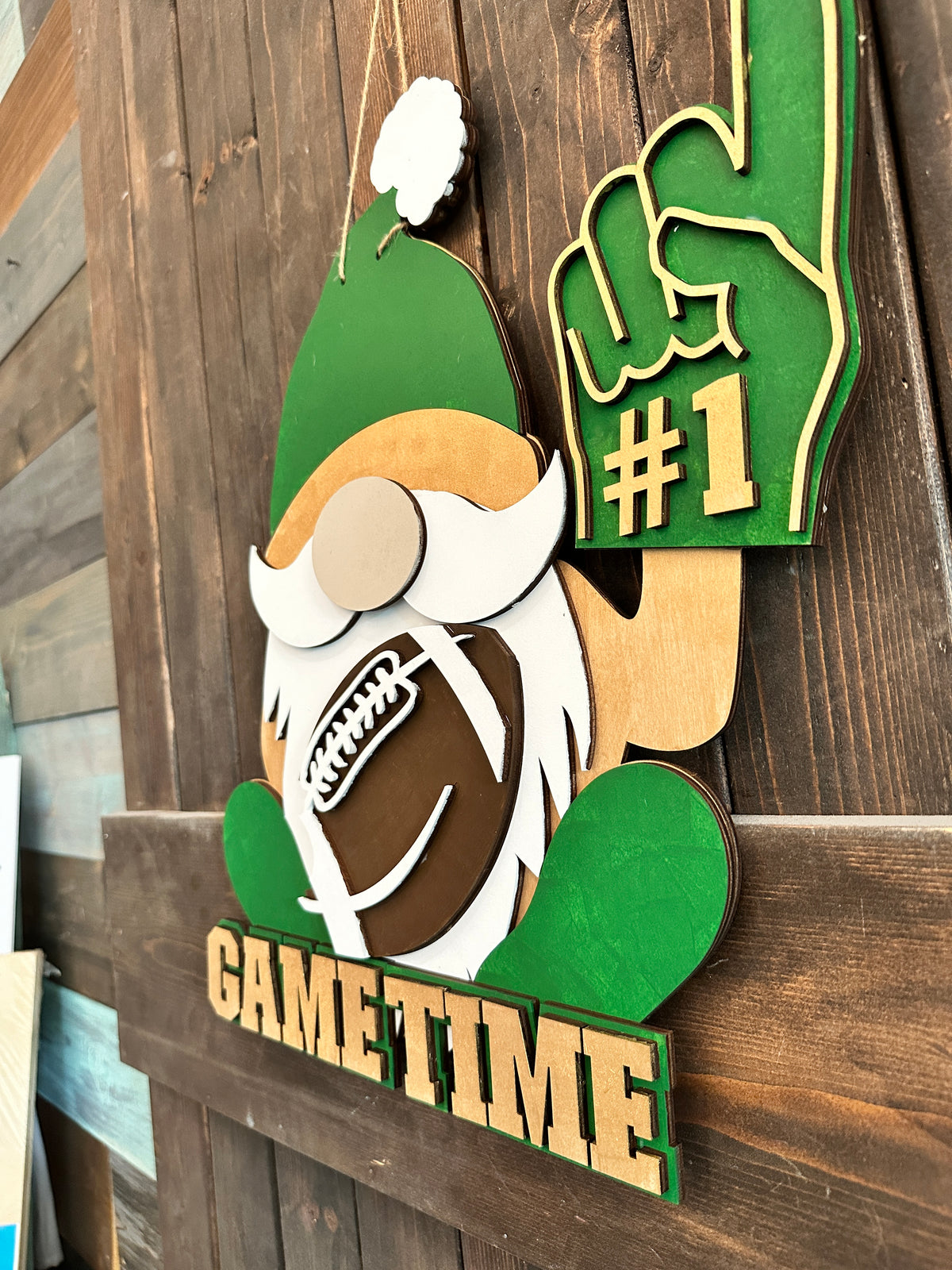 Gnome Game Time Football Door Hanger P02798