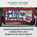 God Bless America Shelf Stand Sign Insert P2139