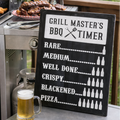 Grill master's BBQ timer sign on a grill with beer and food Father's Day Sign. DIY Workshop. Handmade gifts. 