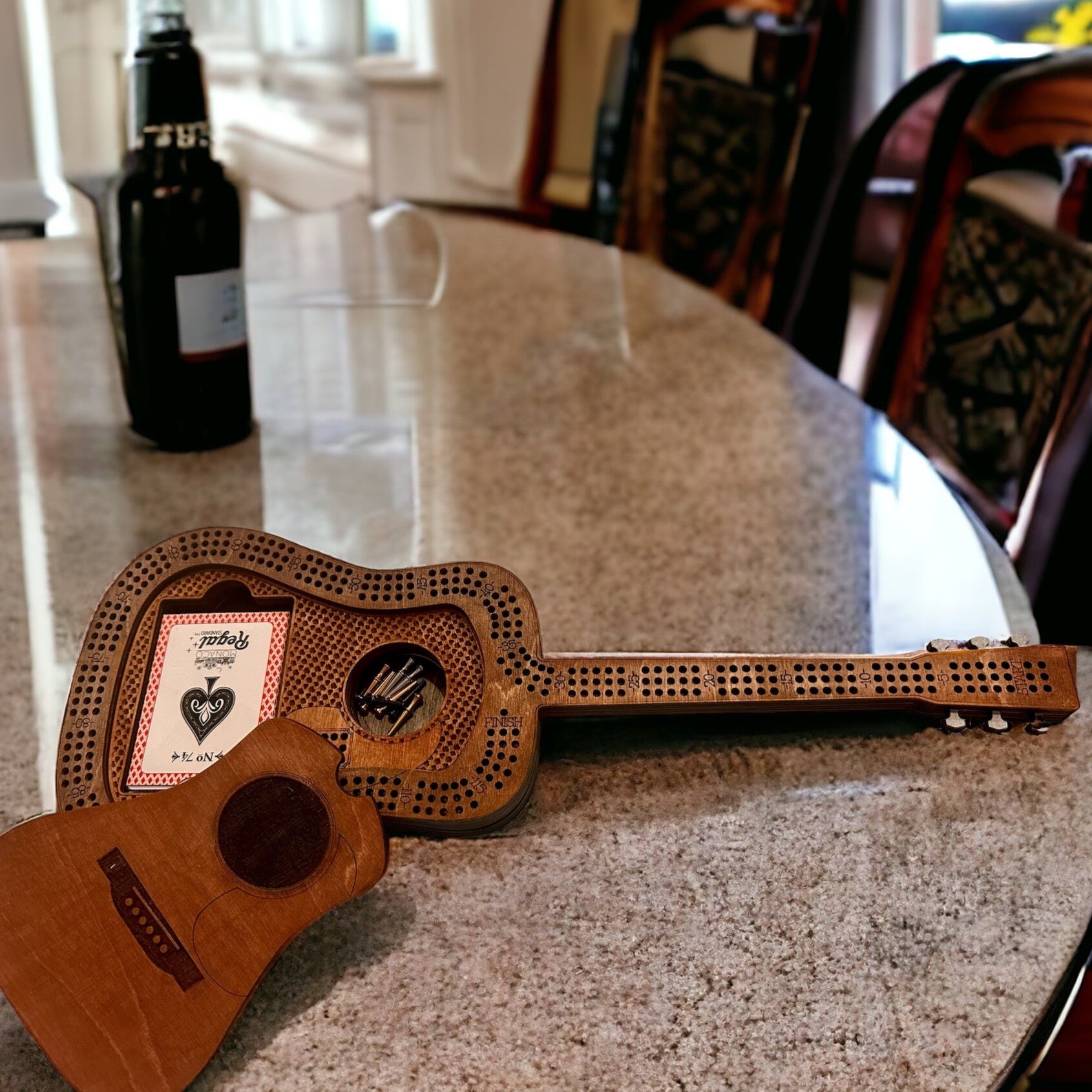 Custom Cribbage Board Guitar Shaped