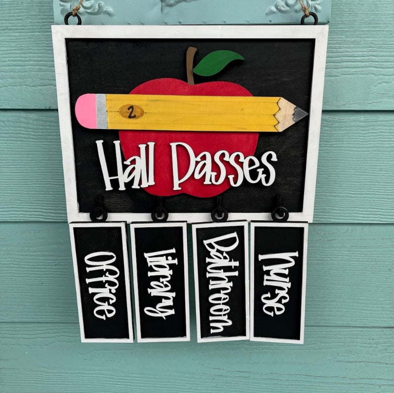 Hall Passes Sign - Can Be Personalized P2377