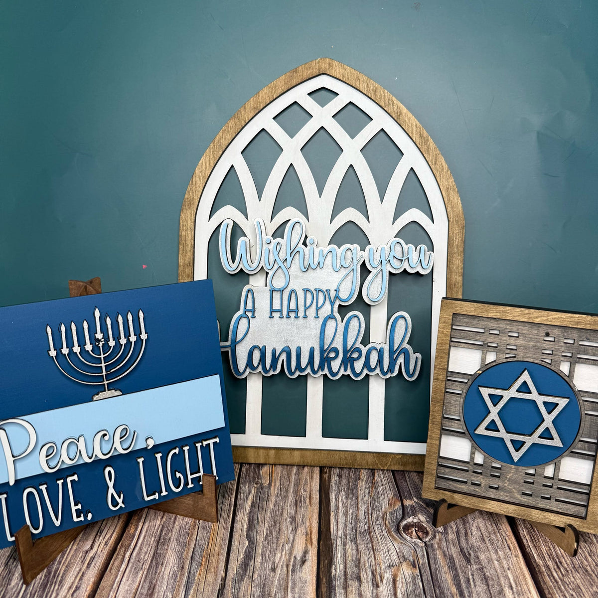 Hanukkah Inserts for Seasonally Changeable Shelf Trio - G16