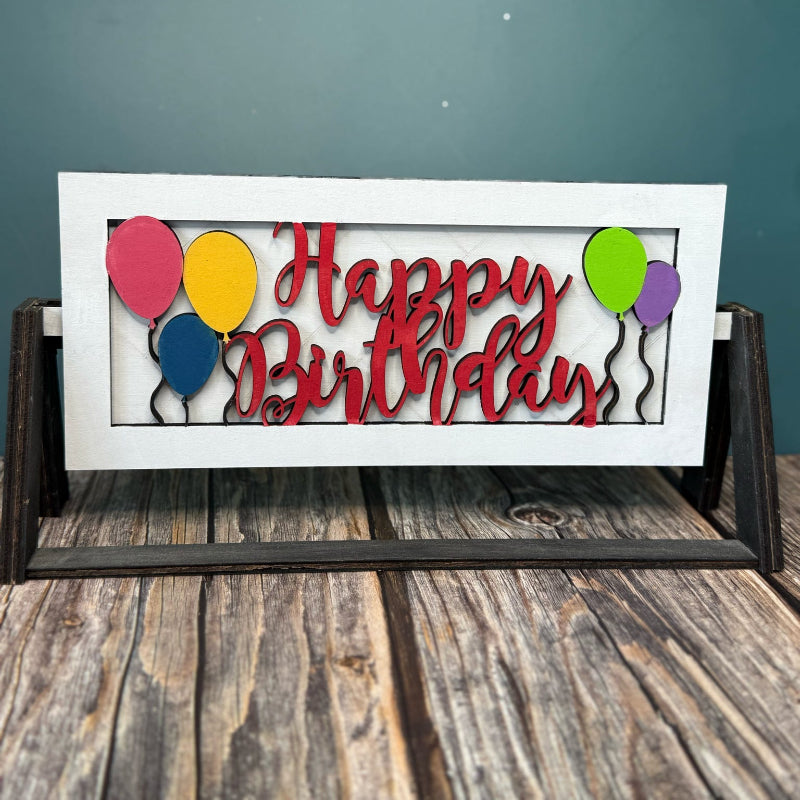 Happy Birthday Shelf Stand Sign 3D LASER PROJECT - P014222