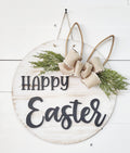 Happy Easter with Bunny Ears and Greenery Bow (included) P03589