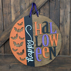 Happy Halloween With Bats 3D DOOR HANGER - G04
