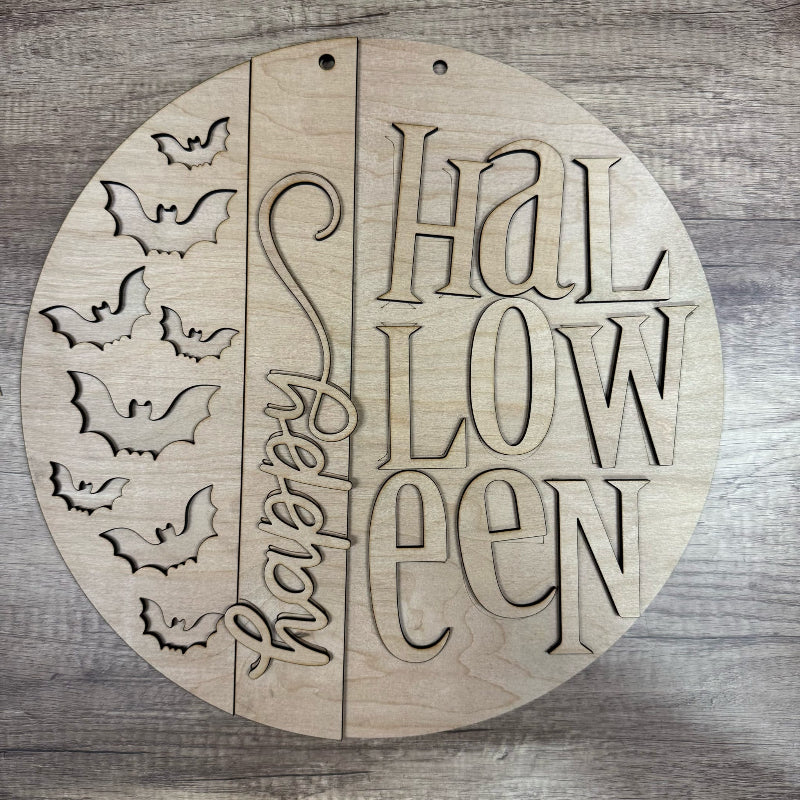 Happy Halloween With Bats 3D DOOR HANGER - G04